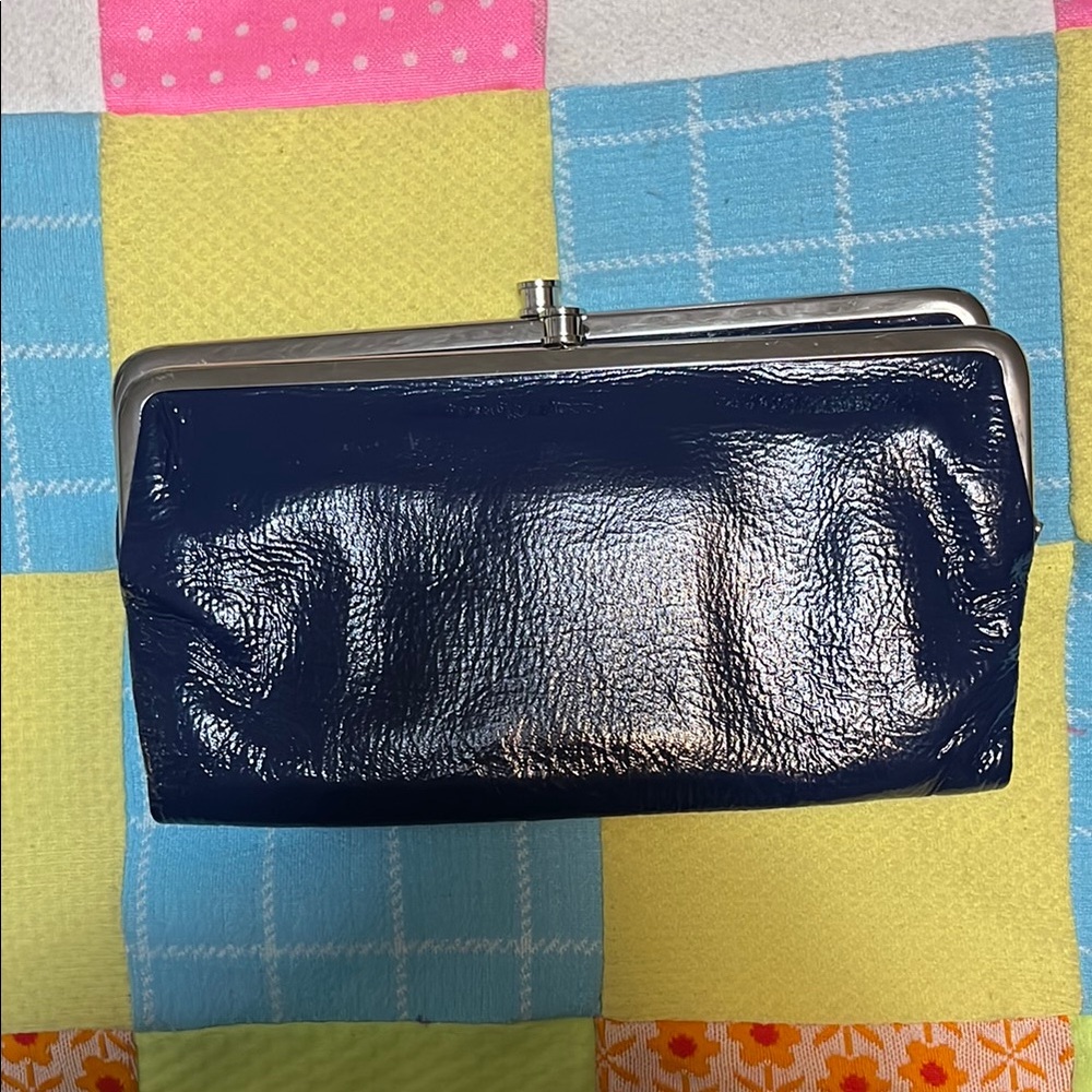 HOBO Lauren Blue Clutch Sleek Design